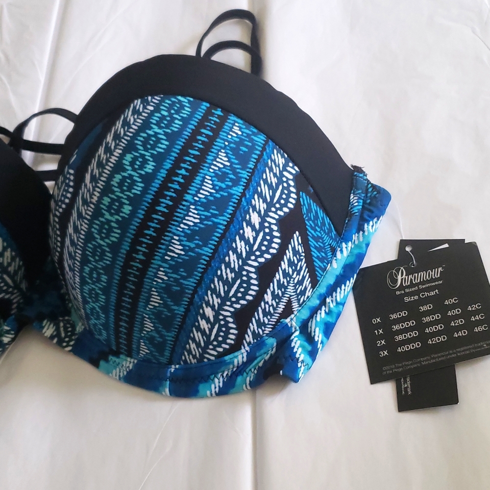 Paramour/NORDSTROM NEW Bikini Top Strappy Swim Bralettte Bra Women's 2X - Picture 4 of 12